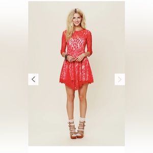 Free people lace mesh dress
